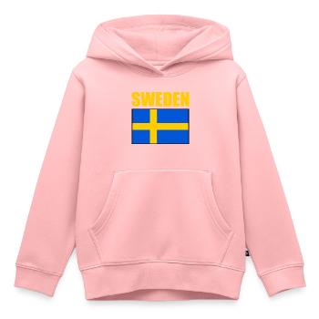 Schweden - Kinder Premium Organic Hoodie - Rosa - Vorne - AI Model Kid Female (0cm)