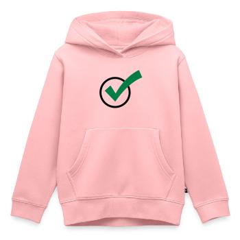 Ein Häkchen - Kinder Premium Organic Hoodie - Rosa - Vorne - AI Model Kid Female (0cm)