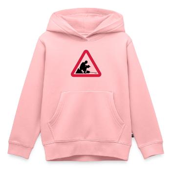 Warning: Lazy Worker - Kids Premium Organic Hoodie - rose - Front - AI Model Kid Female (0cm)