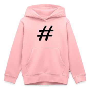 hashtag - Sweat Premium à capuche enfant bio - rose - Devant - AI Model Kid Female (0cm)