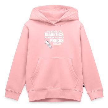Diabetiker - Kinder Premium Organic Hoodie - Rosa - Vorne - AI Model Kid Female (0cm)