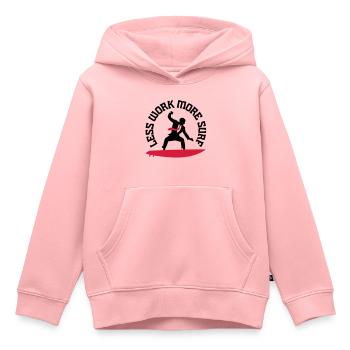 Weniger arbeiten, mehr surfen... - Kinder Premium Organic Hoodie - Rosa - Vorne - AI Model Kid Female (0cm)