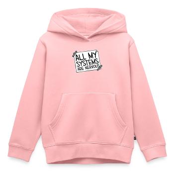 All My Systems Are Nervous Lustig Angst Nerd Logo - Kinder Premium Organic Hoodie - Rosa - Vorne - AI Model Kid Female (0cm)