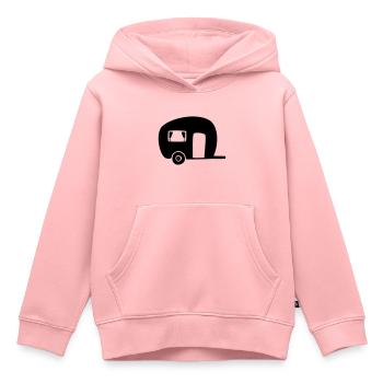 Caravane Camping Camping Camping - Sweat Premium à capuche enfant bio - rose - Devant - AI Model Kid Female (0cm)
