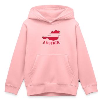 Autriche - Sweat Premium à capuche enfant bio - rose - Devant - AI Model Kid Female (0cm)