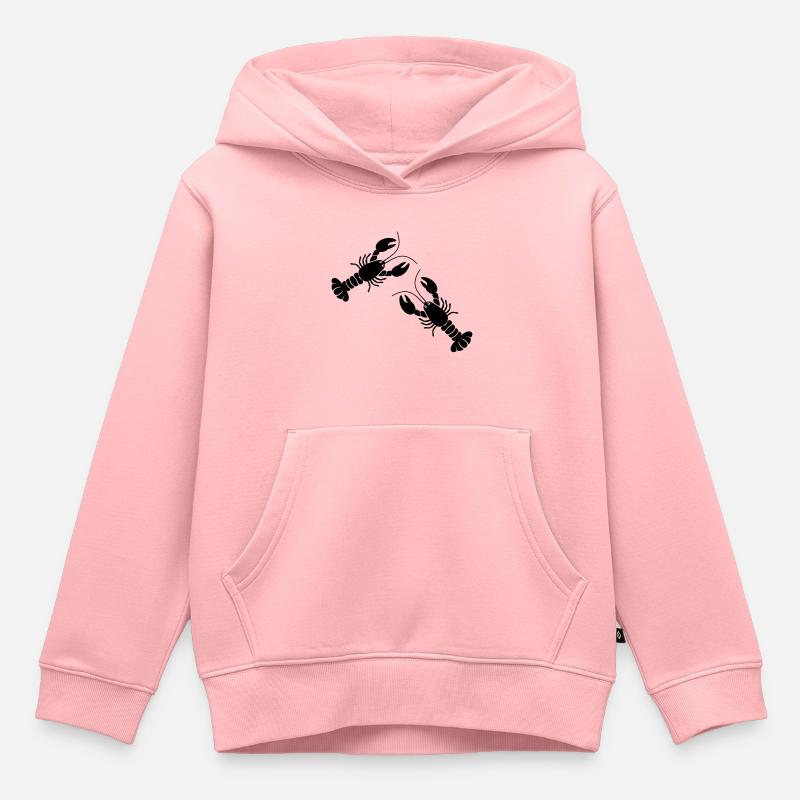 deux homards - Sweat Premium à capuche enfant bio - rose