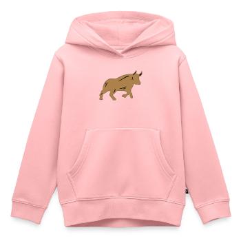 Taureau boursier - Sweat Premium à capuche enfant bio - rose - Devant - AI Model Kid Female (0cm)