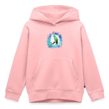 sittich ara,,vogel,graffiti,mint,blau,brush,spray - Kinder Premium Organic Hoodie - Rosa - Vorne - AI Model Kid Female (0cm)
