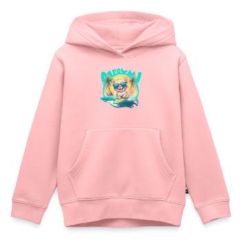 Kätzchen Surfer - Kinder Premium Organic Hoodie - Rosa - Vorne - AI Model Kid Female (0cm)