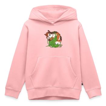 Mietze Mietzekatze, Katze Wolle Geschenk Stricken - Kinder Premium Organic Hoodie - Rosa - Vorne - AI Model Kid Female (0cm)