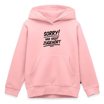 Sorry hab nicht zugehört - Kinder Premium Organic Hoodie - Rosa - Vorne - AI Model Kid Female (0cm)