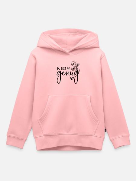 Du bist genug  - Kinder Premium Organic Hoodie - Rosa