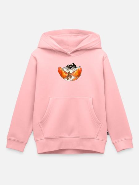 Motorradfahrer in den Bergen - Kinder Premium Organic Hoodie - Rosa