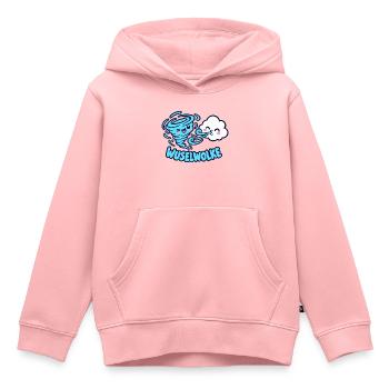 Wuselwolke – Lustiges Wind & Wolken Kinder Motiv - Kinder Premium Organic Hoodie - Rosa - Vorne - AI Model Kid Female (0cm)