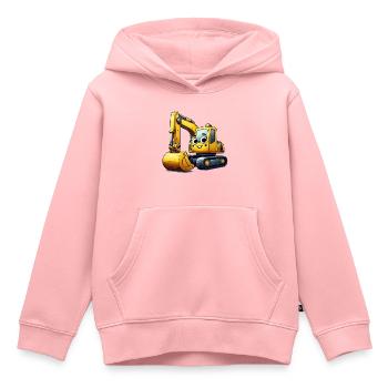 Bagger mit Gesicht für Kinder - Kinder Premium Organic Hoodie - Rosa - Vorne - AI Model Kid Female (0cm)