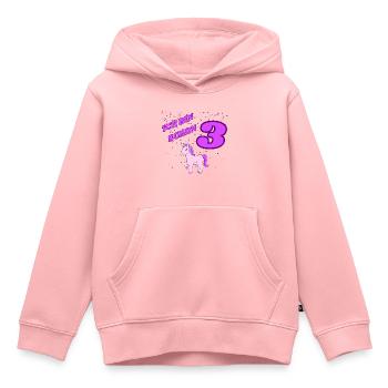 ICH BIN SCHON 3. Geburtstag - Kinder Premium Organic Hoodie - Rosa - Vorne - AI Model Kid Female (0cm)