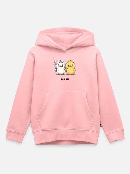 Duck off - Premium børne hættetrøje økologisk - rosa