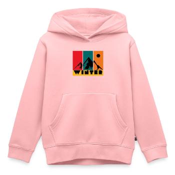 Hiver - Sweat Premium à capuche enfant bio - rose - Devant - AI Model Kid Female (0cm)