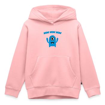 Nom Nom Nom Monstre - Sweat Premium à capuche enfant bio - rose - Devant - AI Model Kid Female (0cm)