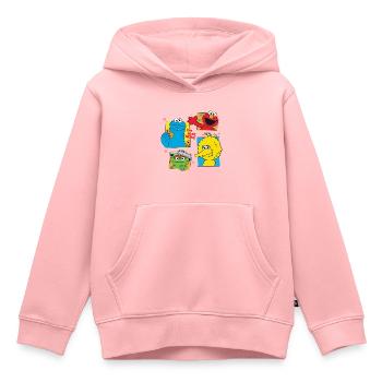 Sesame Street Cookie, Bibo, Elmo And Oscar - Kids Premium Organic Hoodie - rose - Front - AI Model Kid Female (0cm)