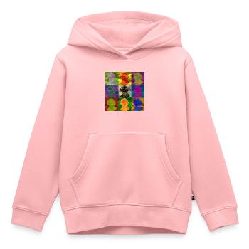 Pop art Ludwig van Beethoven - Sweat Premium à capuche enfant bio - rose - Devant - AI Model Kid Female (0cm)