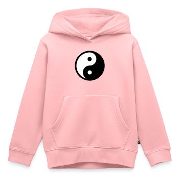 Yin yang - Sweat Premium à capuche enfant bio - rose - Devant - AI Model Kid Female (0cm)