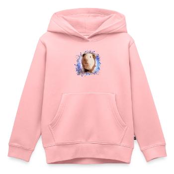 cochon d’Inde, graffiti, peinture, vert, bleu - Sweat Premium à capuche enfant bio - rose - Devant - AI Model Kid Female (0cm)