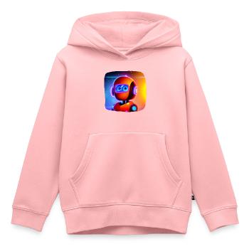 Freundlicher Roboter Buddy im Weltall - Kinder Premium Organic Hoodie - Rosa - Vorne - AI Model Kid Female (0cm)