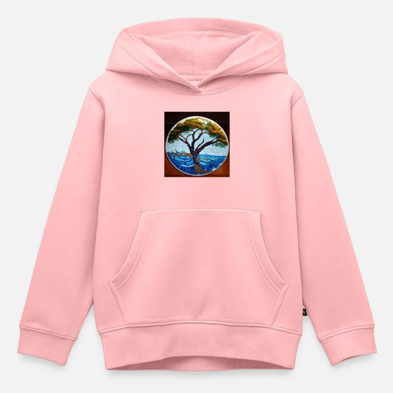 Racines de l’être - Sweat Premium à capuche enfant bio - rose