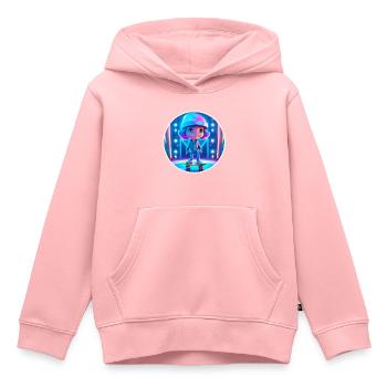 Skater Girl - Sweat Premium à capuche enfant bio - rose - Devant - AI Model Kid Female (0cm)