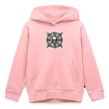 Boussole / Direction cardinale / Voyage / Survie - Sweat Premium à capuche enfant bio - rose - Devant - AI Model Kid Female (0cm)
