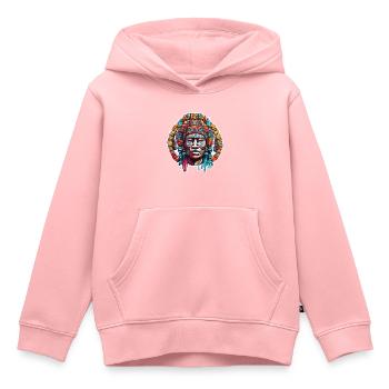 Maya / Haute Culture / Pérou / Calendrier Maya / Motif - Sweat Premium à capuche enfant bio - rose - Devant - AI Model Kid Female (0cm)