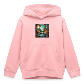 Sonnenbrille / Reflektion / Wald / Spiegelung - Kinder Premium Organic Hoodie - Rosa - Vorne - AI Model Kid Female (0cm)