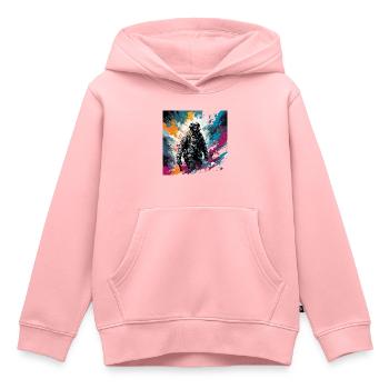 Apocalypse / Apocalypse / Destruction / Anarchie - Sweat Premium à capuche enfant bio - rose - Devant - AI Model Kid Female (0cm)