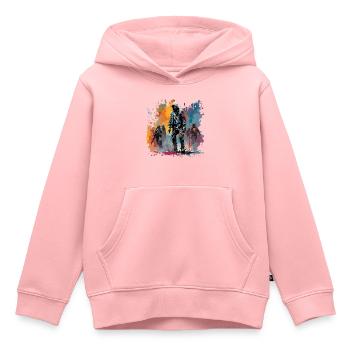 Apocalypse / Apocalypse / Destruction / Anarchie - Sweat Premium à capuche enfant bio - rose - Devant - AI Model Kid Female (0cm)