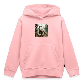 Dinosaurier / Tier / Urzeit / Reptil / Jungs - Kinder Premium Organic Hoodie - Rosa - Vorne - AI Model Kid Female (0cm)