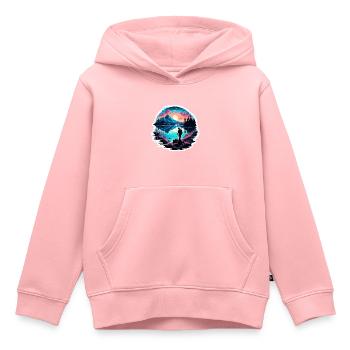 Angler Siluette / Fishing / Fish / Lake / Sport - Kids Premium Organic Hoodie - rose - Front - AI Model Kid Female (0cm)