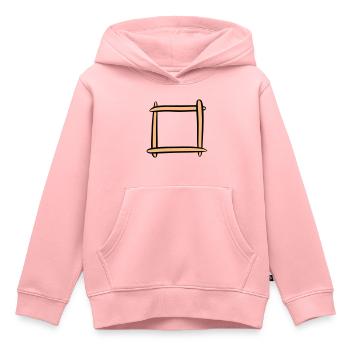 Dekorativer Holzrahmen / Bilderrahmen. Vorlage. - Kinder Premium Organic Hoodie - Rosa - Vorne - AI Model Kid Female (0cm)