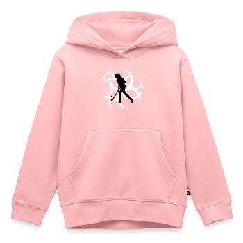Hockeygirl - Sweat Premium à capuche enfant bio - rose - Devant - AI Model Kid Female (0cm)