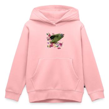 Le perroquet à queue rousse - Sweat Premium à capuche enfant bio - rose - Devant - AI Model Kid Female (0cm)