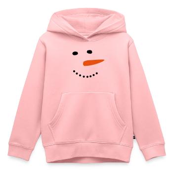 Schneemann Schnee Winter Weihnachten - Kinder Premium Organic Hoodie - Rosa - Vorne - AI Model Kid Female (0cm)