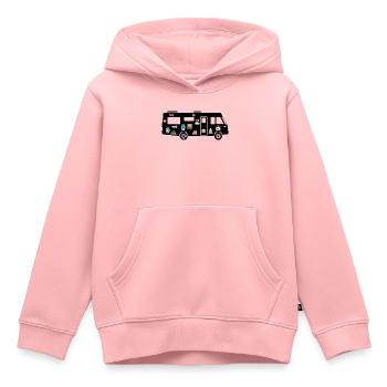 Intégral avec Stickers - Sweat Premium à capuche enfant bio - rose - Devant - AI Model Kid Female (0cm)
