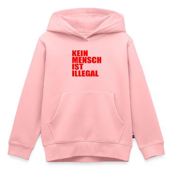 kein mensch ist illegal - Kinder Premium Organic Hoodie - Rosa - Vorne - AI Model Kid Female (0cm)