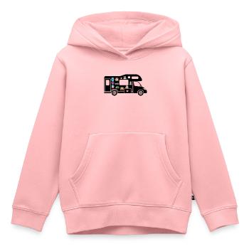 Capucine avec Stickers - Sweat Premium à capuche enfant bio - rose - Devant - AI Model Kid Female (0cm)