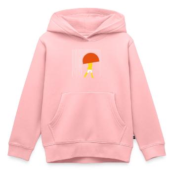 Mensch im Regen - Minimal - Kinder Premium Organic Hoodie - Rosa - Vorne - AI Model Kid Female (0cm)