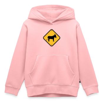 Remarque danger signe avertissement attention précaution ese - Sweat Premium à capuche enfant bio - rose - Devant - AI Model Kid Female (0cm)