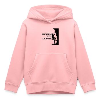 texte né pour grimper né raide mur grimpeur k - Sweat Premium à capuche enfant bio - rose - Devant - AI Model Kid Female (0cm)