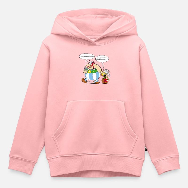 Asterix & Obelix boudeur - Sweat Premium à capuche enfant bio - rose