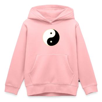 Yin Yang - Sweat Premium à capuche enfant bio - rose - Devant - AI Model Kid Female (0cm)