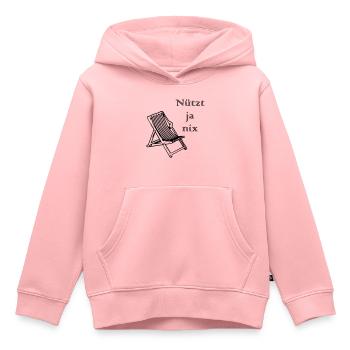 Ne sert à rien - Sweat Premium à capuche enfant bio - rose - Devant - AI Model Kid Female (0cm)